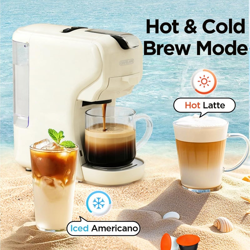 Cafelffe MK-611 3 in 1 Multi Capsule Coffee Machine Pod Maker,Adjustable Cup Height, 19 Bar Hot/Cold Quick Brew,Compact Espresso Machine for Home & Office Use, Nes Original/DG/Ground Compatible - Image 2