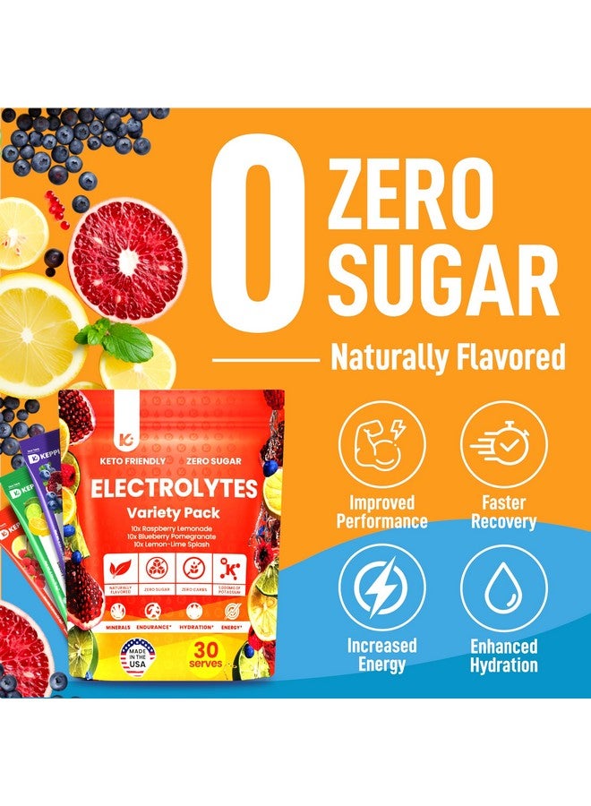 كيبي مسحوق إلكتروليتات كيتو من كيبي بدون سكر - صنع في الولايات المتحدة الأمريكية - ترطيب واستعادة متقدمة - نكهات ليمون التوت، رمان التوت الأزرق، والليمون الحامض - Image 3