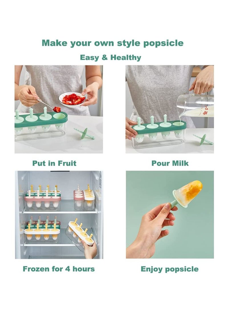 KASTWAVE - Ice Cream Mold, Homemade Popsicle Mold for Kids, Small Resusable Silicone BPA-Free Ice Cream Maker DIY Teething Mini Popsicle for Toddlers and Babby - Image 1