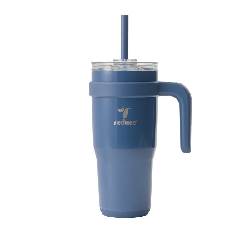 Reduce 24 oz Stainless Steel Tumbler with Handle - Dual-Wall Vacuum Insulated Travel Mug, Sweat-Proof Lid & Reusable Straw - Keeps Drinks Cold for 24 Hrs, Fits Cupholders, Dishwasher Safe-Mineral Blue - Image 1