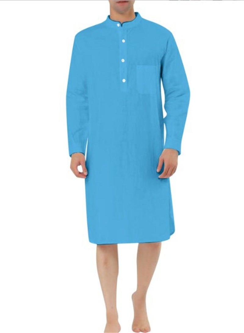Stylish Simple Pocket Men's Shirt Muslim Abaya - Image 1