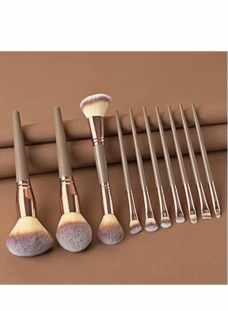 KASTWAVE Professional Makeup Brush Set Powder Foundation Eyebrow Eyeshadow Cosmetic Face Blush Make Up Tools Toiletry Kit Concealer Blending Cosmetics Tool for Women Girl 10 Pcs - Image 2