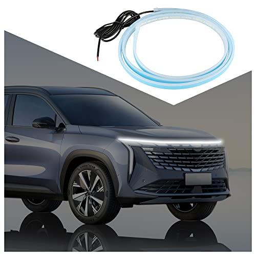 Car LED Hood LightWaterproof LED Light Strips Cool Monochromatic Car LED Light for Lights ExteriorUniversal Auto Accessories 70ich White