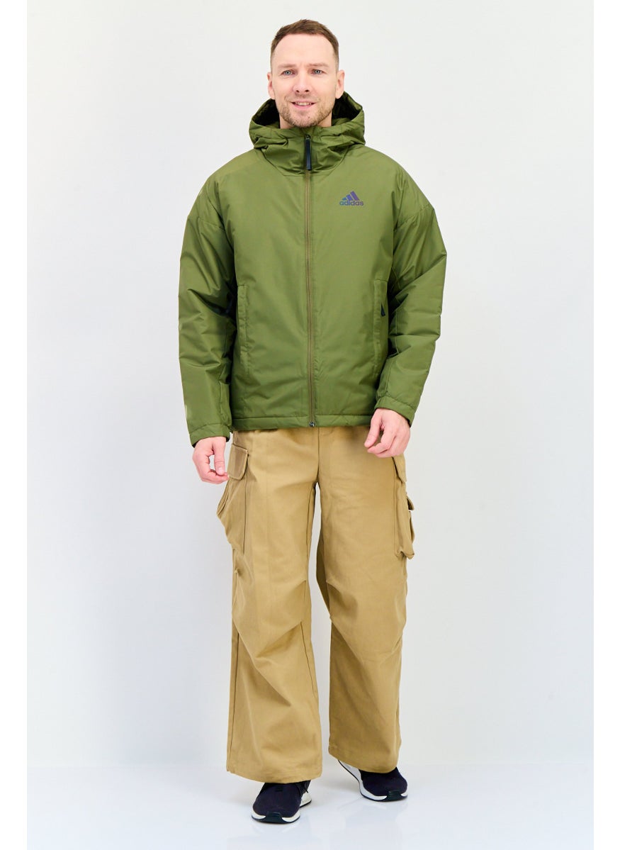 Adidas Men Sportswear Fit Long Sleeve Traveer Insulated Outdoor Jacket, Olive  - Image 4