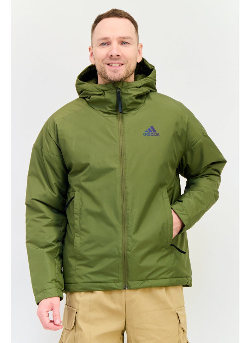 Adidas Men Sportswear Fit Long Sleeve Traveer Insulated Outdoor Jacket, Olive  - Image 1