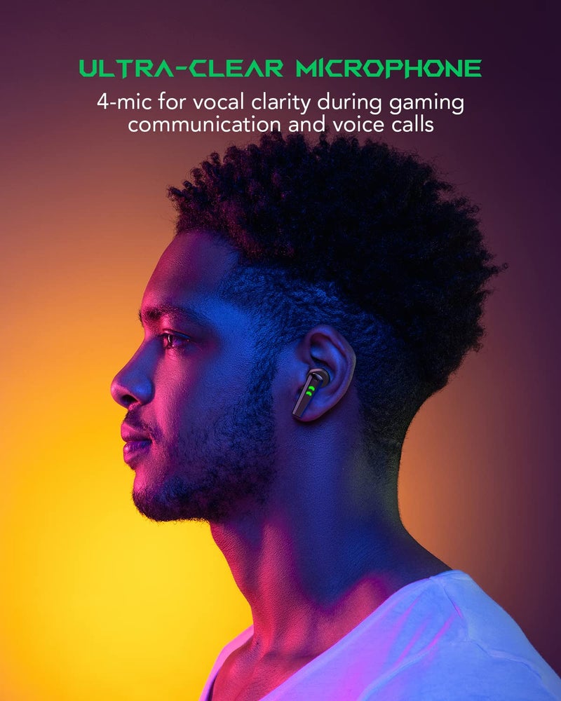 Black Shark Wireless Earbuds with 35ms Ultra-Low Latency, Gaming Bluetooth Earbuds with Premium Sound, Bluetooth 5.2, 10mm Drivers, 4 Hyperclear Mics, IPX5 Waterproof, 20H Play Time, Comfort Fit - Image 5