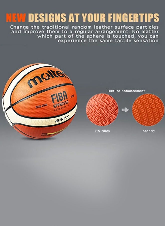 molten Gg7X Official Basketball, Fiba Approved, Pu Leather Indoor And Outdoor Ball With 12 Panel Design For Superior Performance And Grip, Size 7  - Image 3