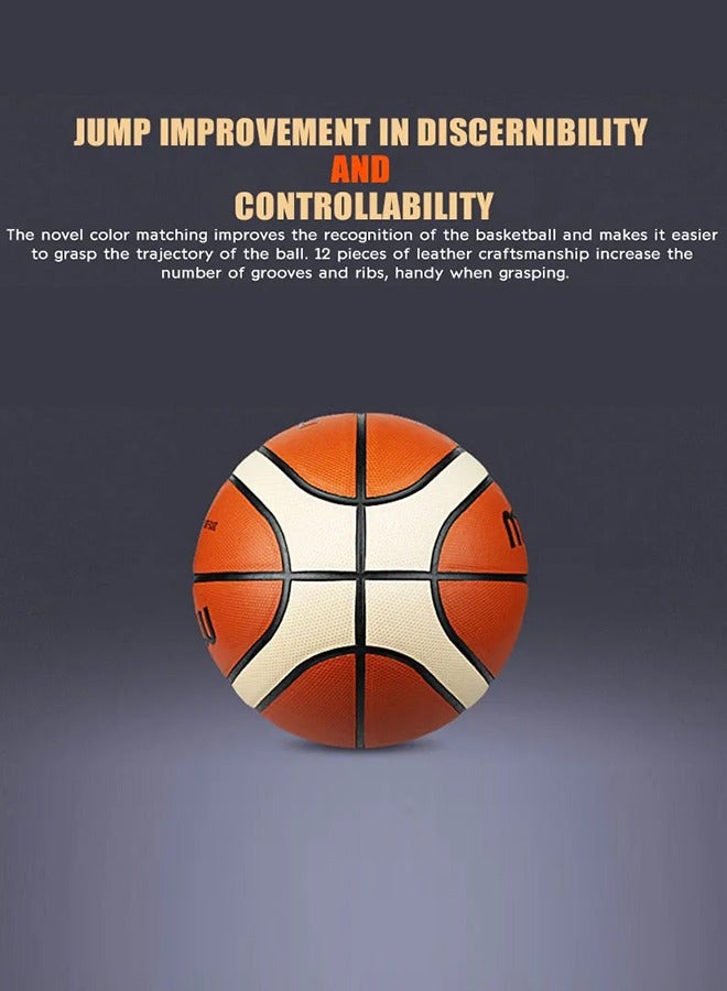 molten Gg7X Official Basketball, Fiba Approved, Pu Leather Indoor And Outdoor Ball With 12 Panel Design For Superior Performance And Grip, Size 7  - Image 4