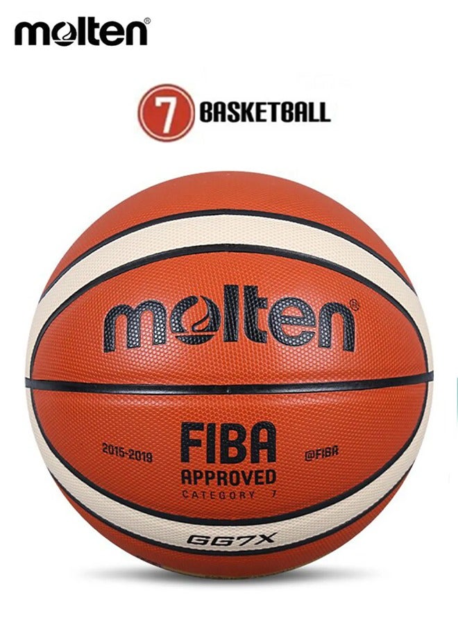 molten Gg7X Official Basketball, Fiba Approved, Pu Leather Indoor And Outdoor Ball With 12 Panel Design For Superior Performance And Grip, Size 7  - Image 1