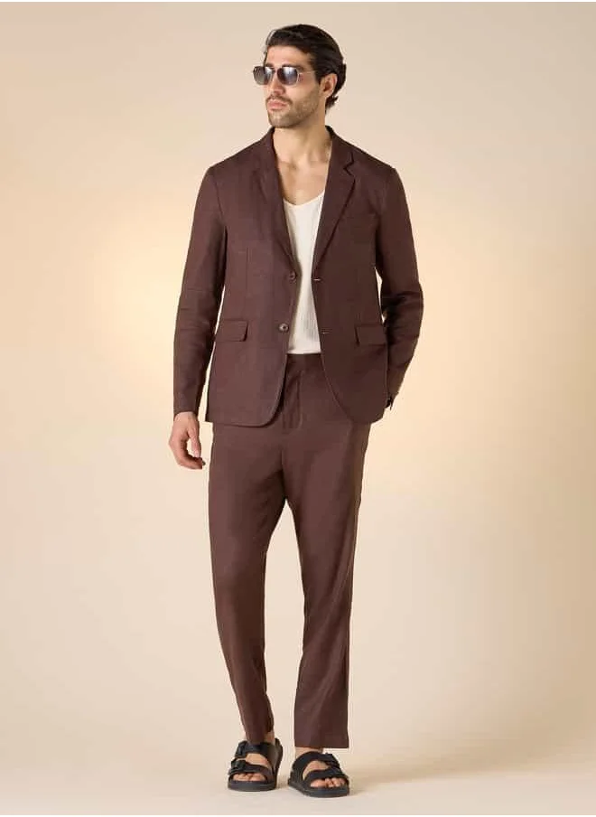 ايكونيك Iconic Slim Fit Pants with Flexi Waist and Pockets