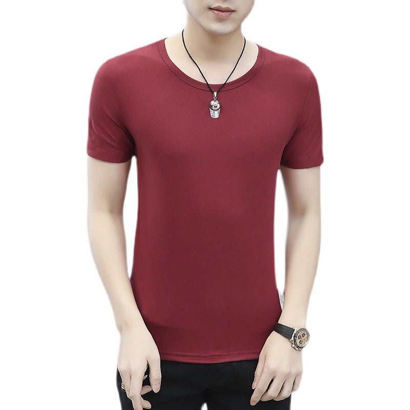 Men'S Short Sleeve T-Shirt 2024 Youth Summer Men'S Korean Slim Fit Round Neck Half Sleeve Top Tide - Image 5