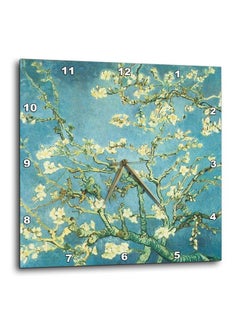 3DROSE Dpp_110452_2 Blossoming Almond Tree Vintage Van Gogh Wall Clock 13 By 13Inch  - Image 1