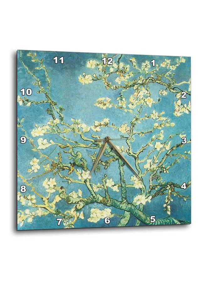 3DROSE Dpp_110452_2 Blossoming Almond Tree Vintage Van Gogh Wall Clock 13 By 13Inch - Image 1