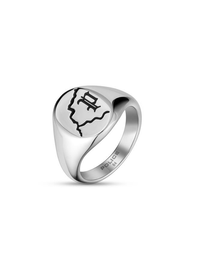 بوليس خاتم فضي أسود للرجال - Image 1