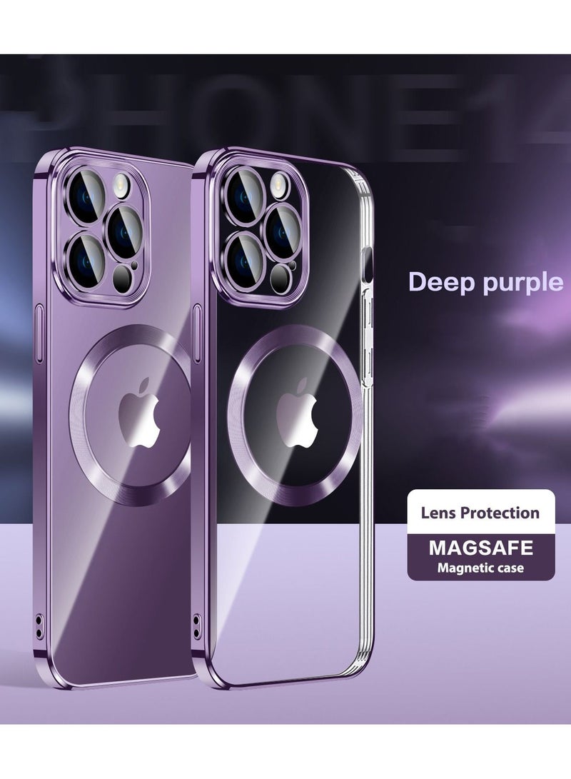VKL iPhone 14 Pro Case Electroplated Dustproof MagSafe Phone Purple - Image 1