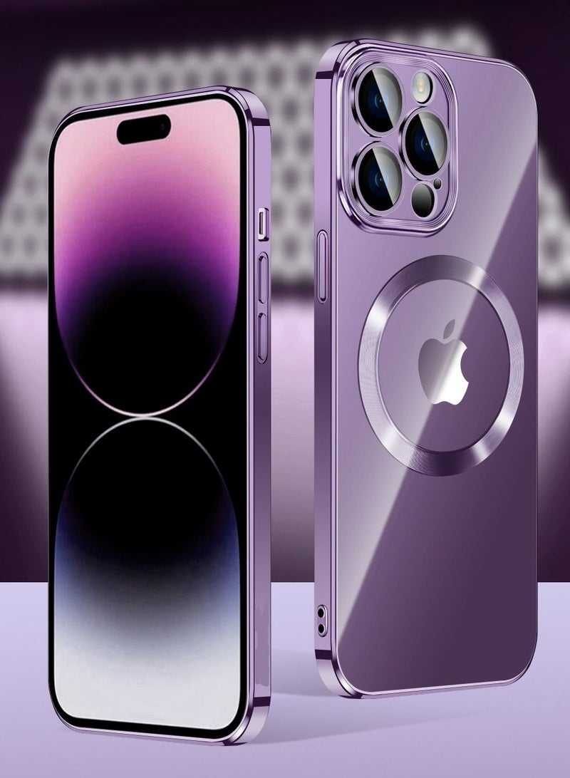 VKL iPhone 14 Pro Case Electroplated Dustproof MagSafe Phone Purple - Image 2