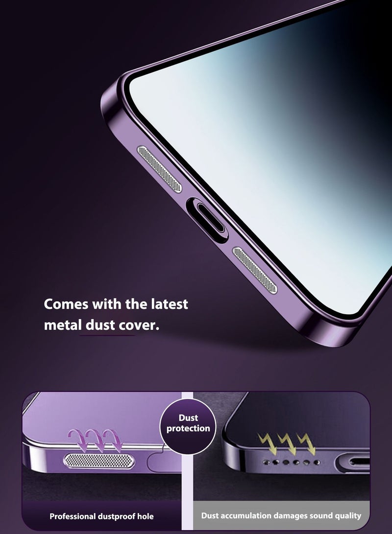 VKL iPhone 14 Pro Case Electroplated Dustproof MagSafe Phone Purple - Image 3