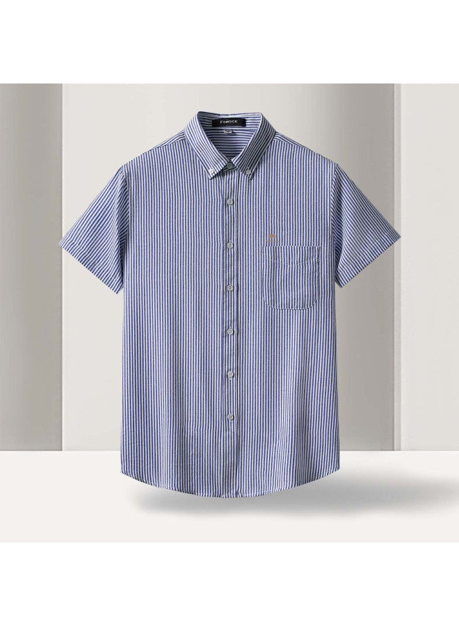 Fomoce 2024 Summer Easy-care Breathable Loose Fit Men's Short-sleeve Shirt - Image 4