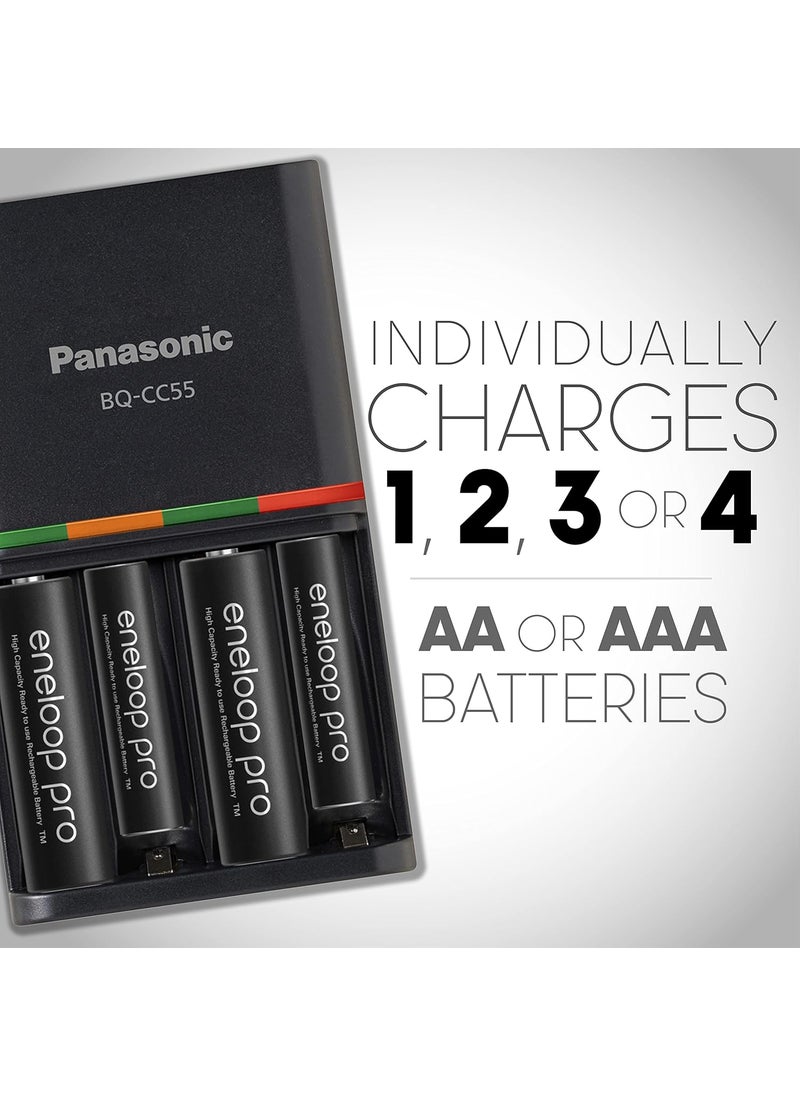 eneloop Panasonic KKJ55KHC66A eneloop pro High Capacity Rechargeable Batteries Power Pack 6AA 6AAA 4 Hour Quick Battery Charger and Plastic Storage Case  - Image 4