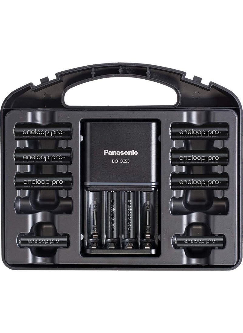 eneloop Panasonic KKJ55KHC66A eneloop pro High Capacity Rechargeable Batteries Power Pack 6AA 6AAA 4 Hour Quick Battery Charger and Plastic Storage Case  - Image 3