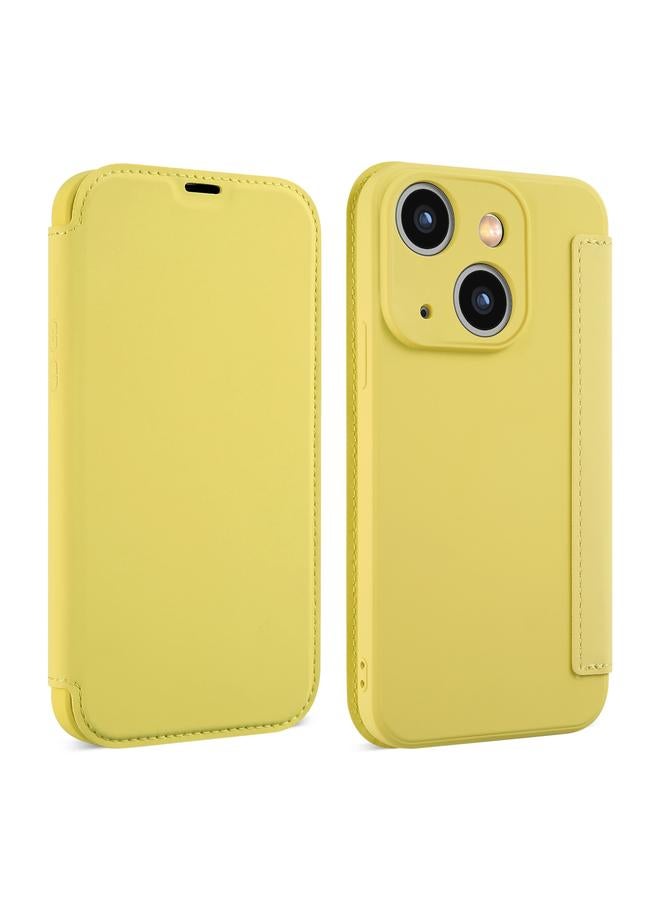 اس-توب جراب هاتف من الجلد الصناعي الملمس السائل لهاتف iPhone 13 مع فتحات للبطاقات - Image 1