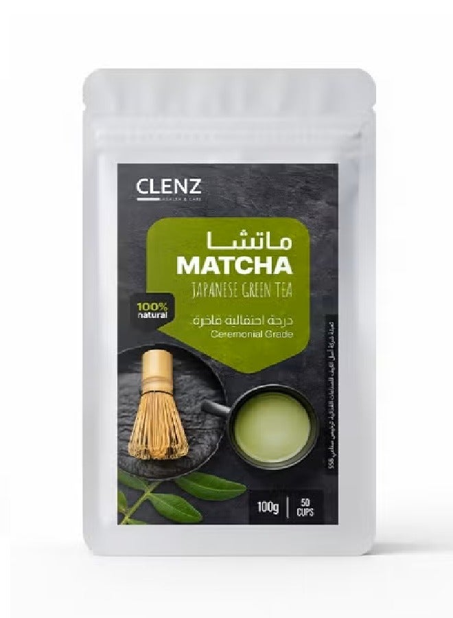 CLENZ Matcha Japanese Green Tea - Ceremonial Grade - 100g