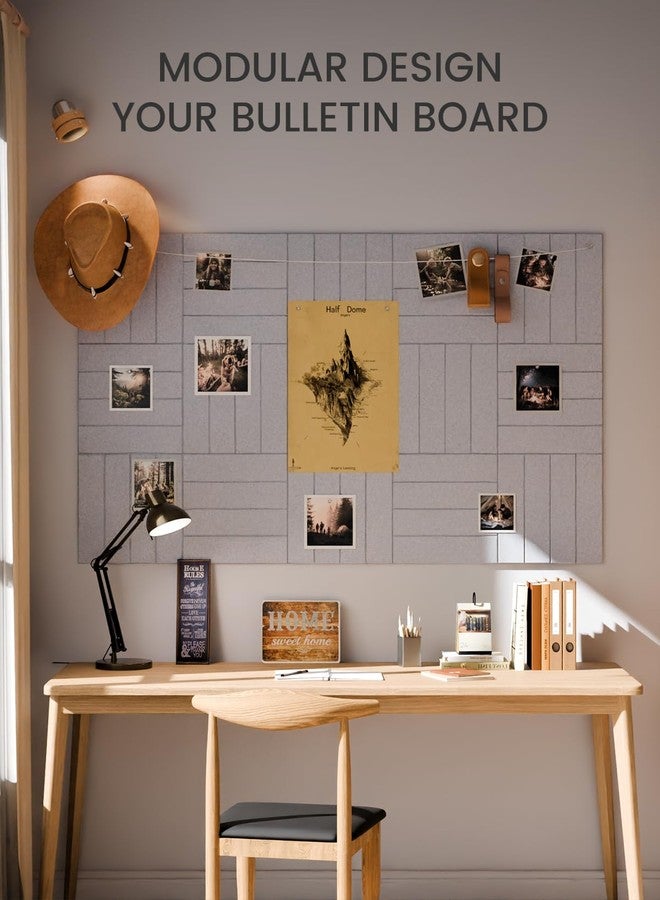 Fluxynara Large Felt Bulletin Board 36"x24" Cork Board Alternative - 6 Pack with 40 Safe Removable Adhesive Tabs, Cork Boards for Walls for Home Office Classroom Pin Board-Soft Gray - Image 5