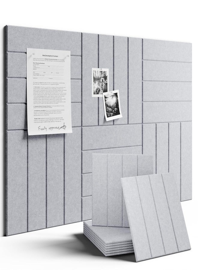 Fluxynara Large Felt Bulletin Board 36"x24" Cork Board Alternative - 6 Pack with 40 Safe Removable Adhesive Tabs, Cork Boards for Walls for Home Office Classroom Pin Board-Soft Gray - Image 1