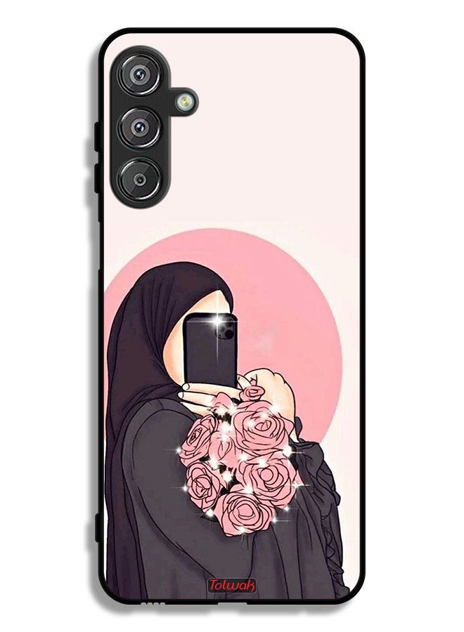 Tolwak Samsung Galaxy M36 Protective Case Cover Making Selfies While Holding Flowers Art - Image 1