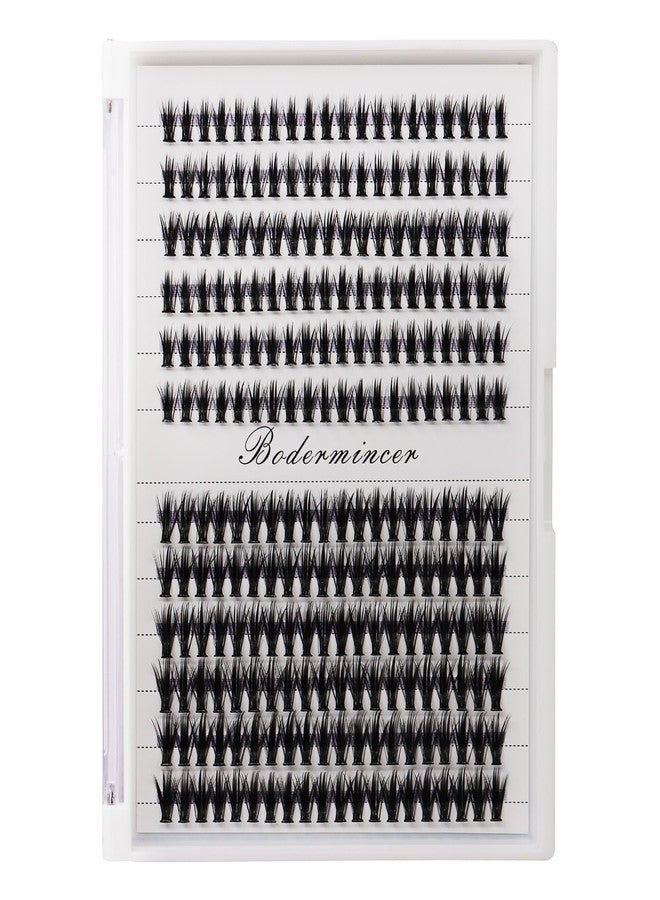 Bodermincer 240pcs D Curl 40D Cluster Eyelashes 10-12mm Mixed/12-14mm Mixed/14-16mm Mixed/16-18mm Mixed DIY Eyelash Extension (40D 10-12mm Mixed) - Image 1