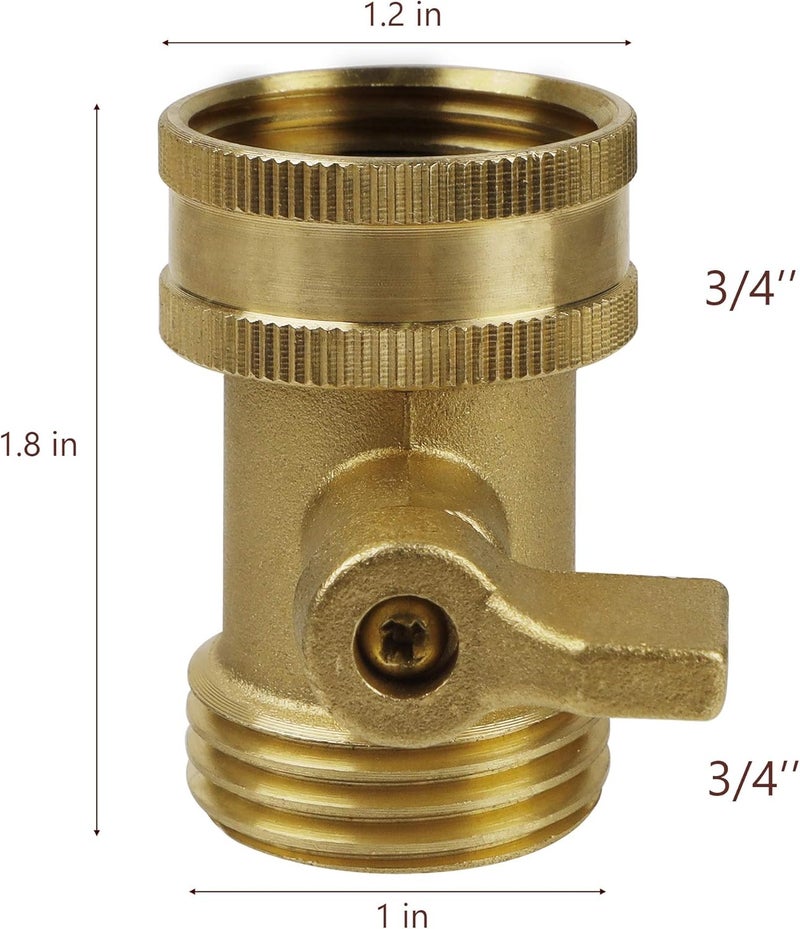 Twinkle Star le Star Water Hose Shut Off Valve, 2 Pack Heavy Duty 3/4 Inch Solid Brass Garden Hose Connector, TWIS3003 - Image 5
