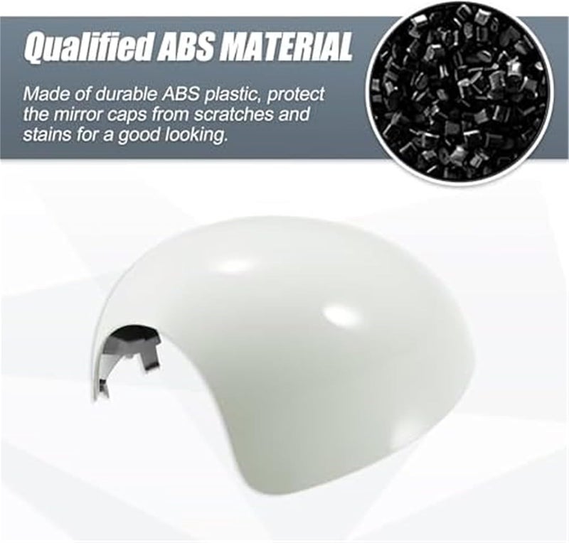 QASULER White Mirror Cover Caps for BMW and MINI - Image 2