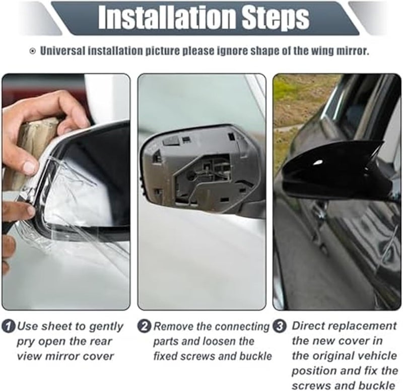 QASULER White Mirror Cover Caps for BMW and MINI - Image 3