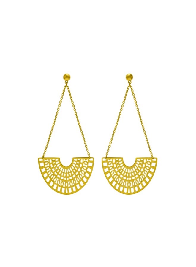 Julia Store A luxurious and modern piece of jewelry plated with 21-karat gold, crafted from stainless steel, featuring a simple and elegant design inspired by the Egyptian Queen Nefertiti and the ancient lotus flower. An ideal gift. - Image 1