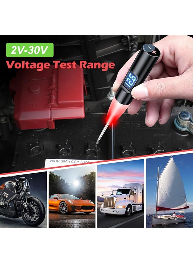 Auto Led Test Light, 5-30V Digital Display Fuse Tester, Heavy Duty Circuit Tester With Polarity Indication, And Extended Spring Wire Car Repair Diagnostic Tool - Image 4