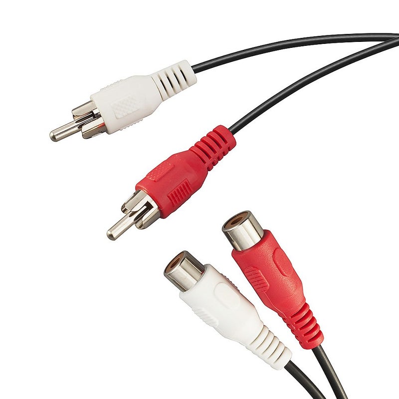 TENINYU AV Extension Cable RCA Stereo Audio Extension Cable 2RCA Male to 2RCA Female Audio Extension Cable Red/White Connectors,10FT - Image 1