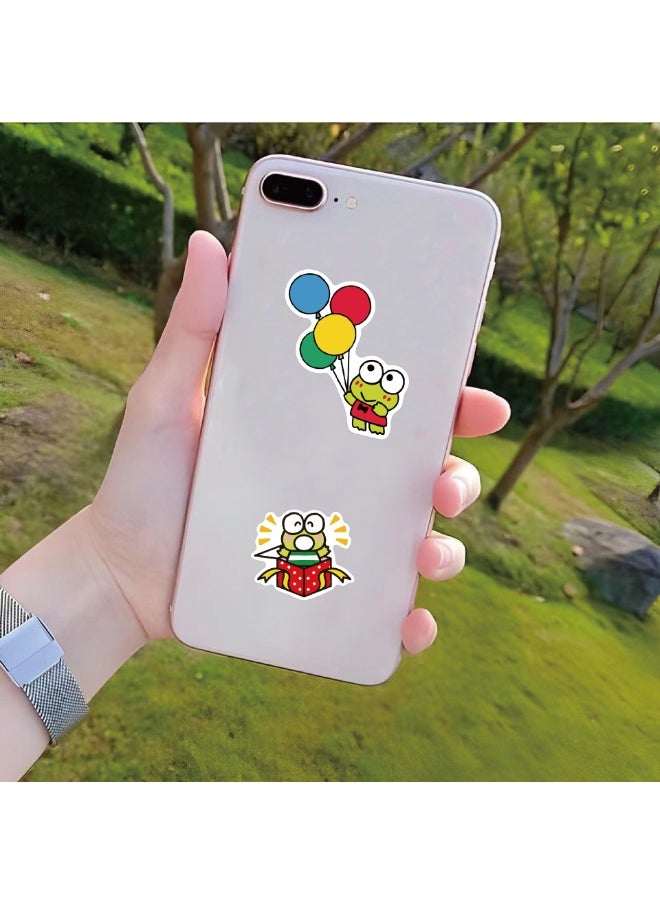 NIBEMINENT 50 Pcs Cartoon Big-eyed Frog Sanri Deco Kit Waterproof Stickers, High Definition Printing Bright Colors, Suitable for Laptop Skateboard Luggage Water Bottle Guitar DIY  - Image 2