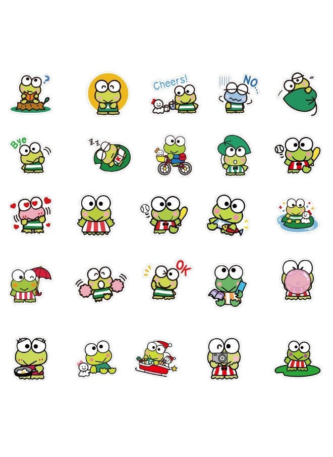 NIBEMINENT 50 Pcs Cartoon Big-eyed Frog Sanri Deco Kit Waterproof Stickers, High Definition Printing Bright Colors, Suitable for Laptop Skateboard Luggage Water Bottle Guitar DIY  - Image 3