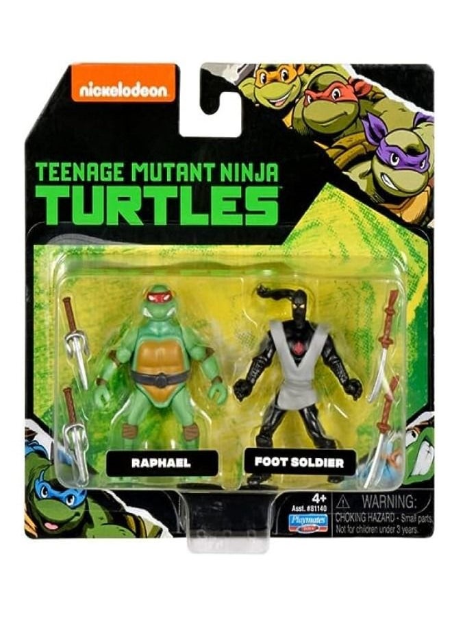 TEENAGE MUTANT NINJA TRUTLES سلحفاة النينجا - مجموعة من قطعتين من مجسمات شخصيات صغيرة كلاسيكية  - Image 1