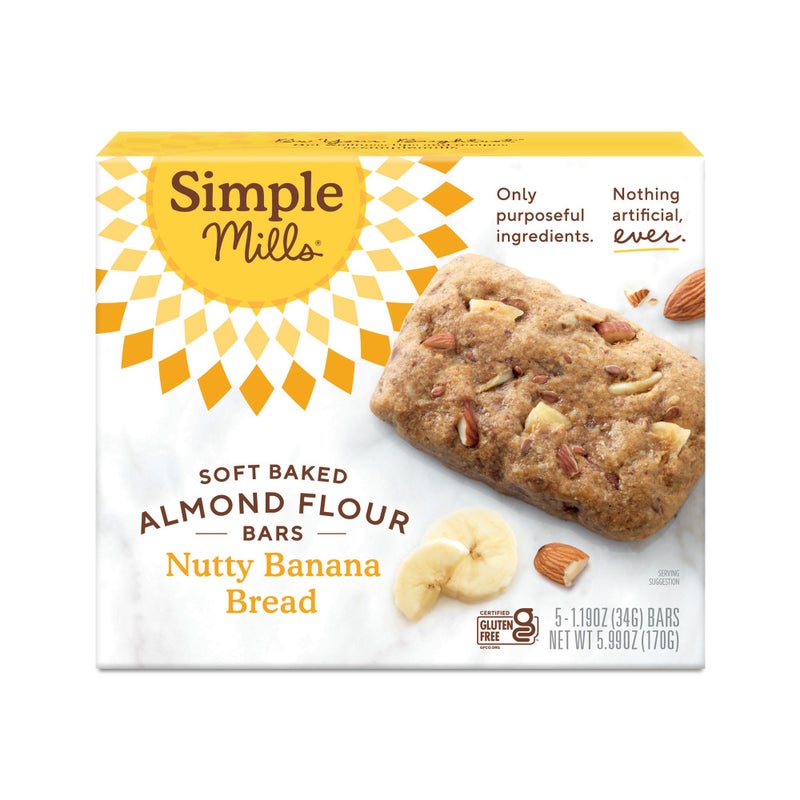Simple Mills ألواح دقيق اللوز المخبوزة الطرية بنكهة خبز الموز المكسر، 5.99 أونصة - Image 1