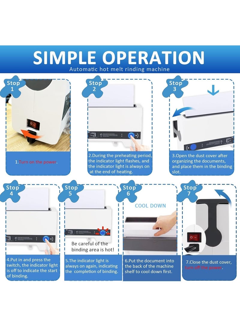 شو وو آلة تجليد حرارية، آلة تجليد كتب حرارية، آلة تجليد حرارية A4 لدفاتر الملاحظات والمجلات والصور والمستندات، مع وظيفة تبريد مدمجة - Image 3