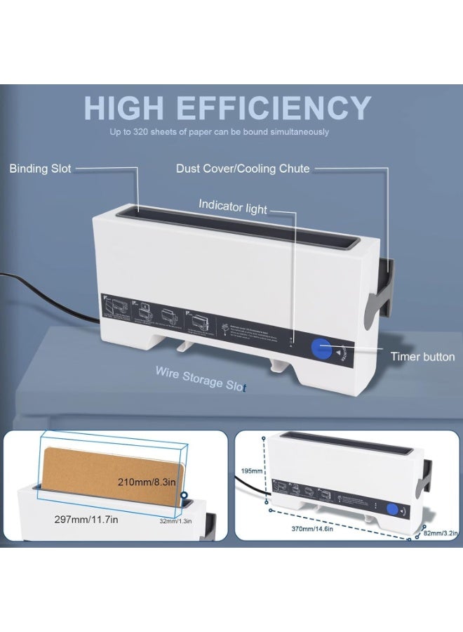 XiuWoo A4 Thermal Binding Machine, Book Binder with Heating and Integrated Cooling Function, Up to 280-Sheet Capacity for Reports, Presentations, Manuals, Notebooks and Documents - Image 2