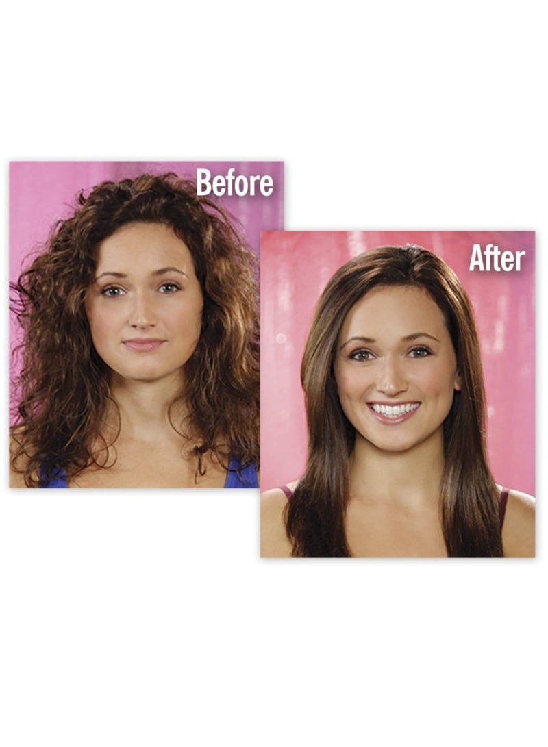 "Simply Straight Ceramic Hair Straightening Brush - Stylish Black & Pink Design for Effortless Hair Styling" - Image 2