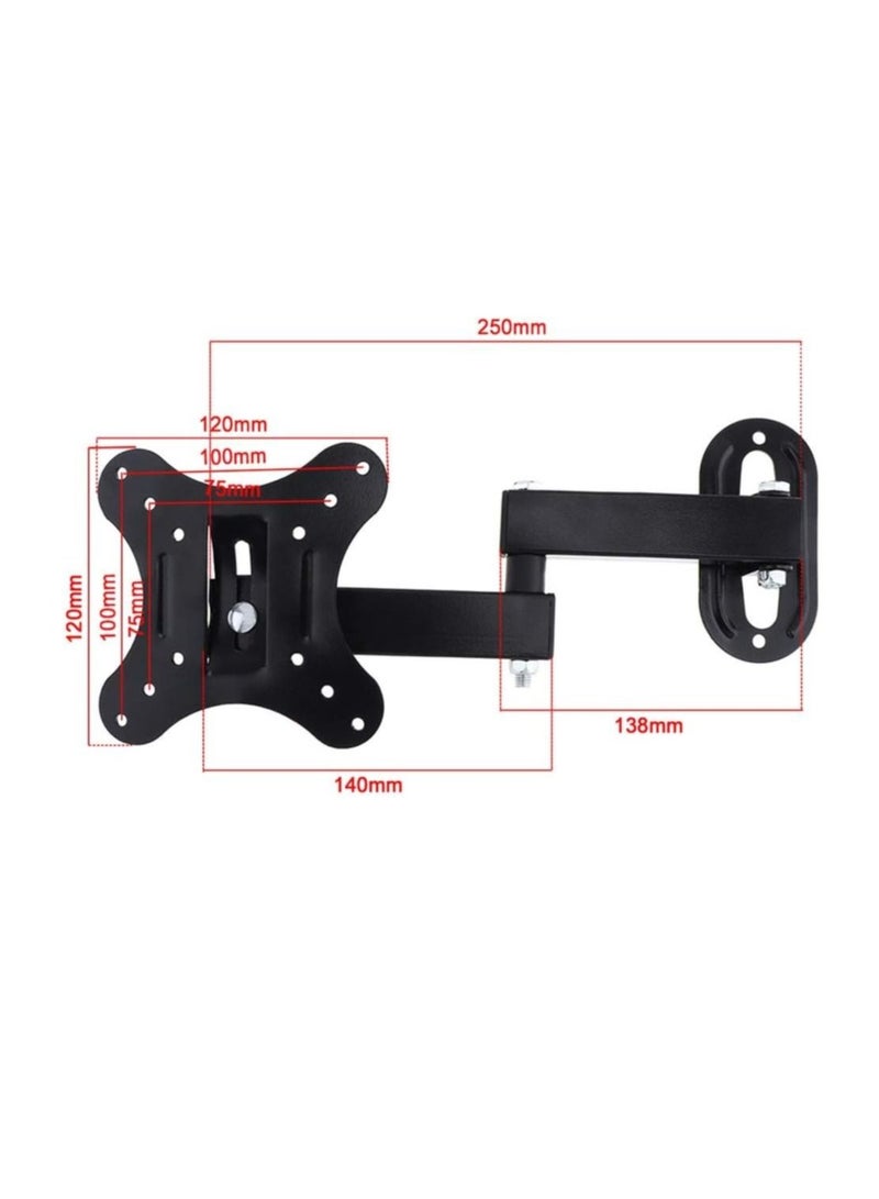 Full Motion LCD LED Plasma TV monitor Wall Mount Bracket 14" 16" 19" 20" 21" 24" 27" Tilt Swivel Hold up to 33lb (15Kg) VESA 100mm x 100mm - Image 2