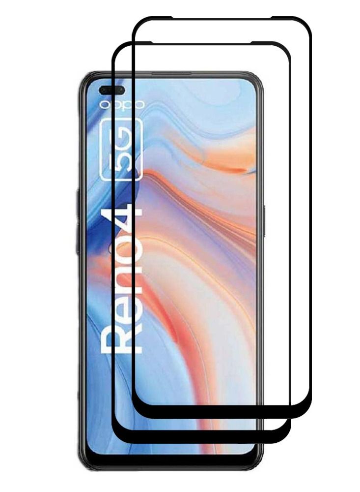 CATANES قطعتان من واقي الشاشة الشفاف المصنوع من الزجاج المقوى 9H لهاتف Oppo Reno 4 5G بتغطية كاملة مقاس 6.43 بوصة - Image 1