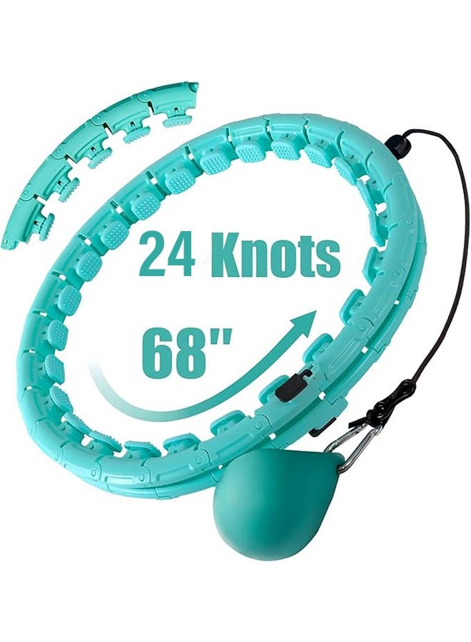 Generic 24 Knots Weighted Workout Hoop Plus SizeSmart Waist Exercise Ring for Adults WeightLoss  - Image 1