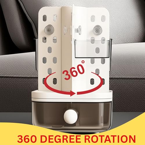 Hian 360° Rotating Makeup Organizer Cosmetic Storage Caddy ABS Plastic Vanity Organizer For Lipstick Brush Skincare Holder Space Saving Bathroom Countertop Stand For Women Girls, Pack of 1 - Image 2