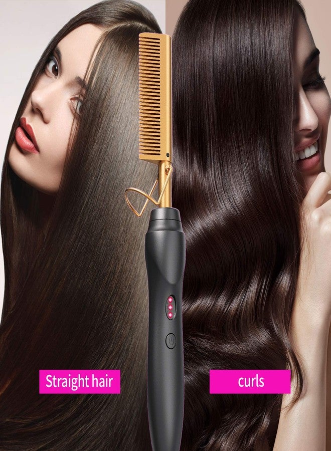 BudiGl Hot Comb Hair Straightener Pressing Combs - Ceramic Electric Straightening Comb for Natural Black Beard Wigs Holiday Gift - Image 4