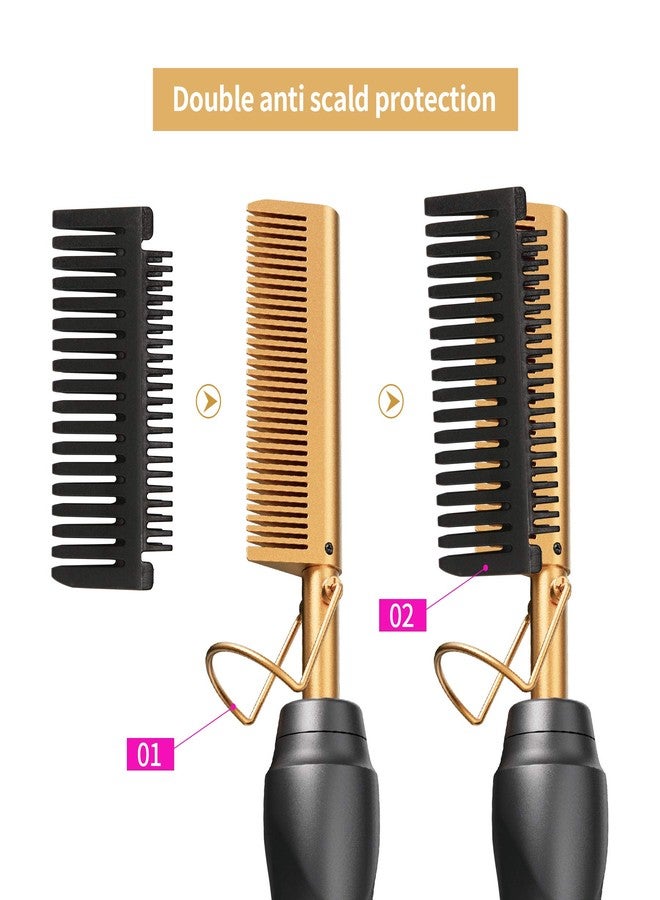 BudiGl Hot Comb Hair Straightener Pressing Combs - Ceramic Electric Straightening Comb for Natural Black Beard Wigs Holiday Gift - Image 5