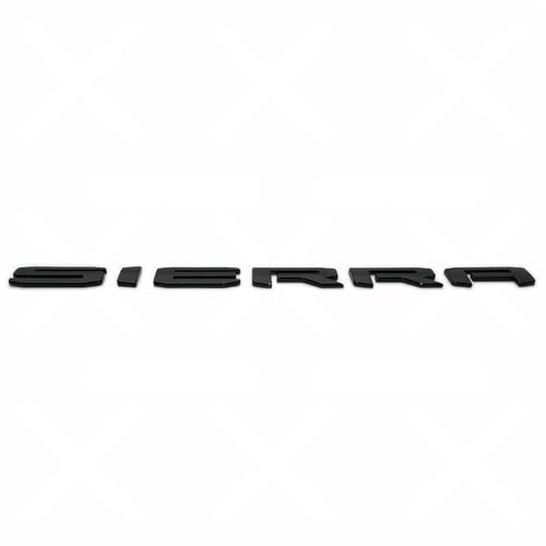 Yoaoo 1pc 2019-2025 Big Sierra Emblem Rear Liftgate Letter Nameplate Badge 3D Compatible with Sierra 1500 2500HD 3500HD At4 84287337 (Gloss All Black) - Image 3
